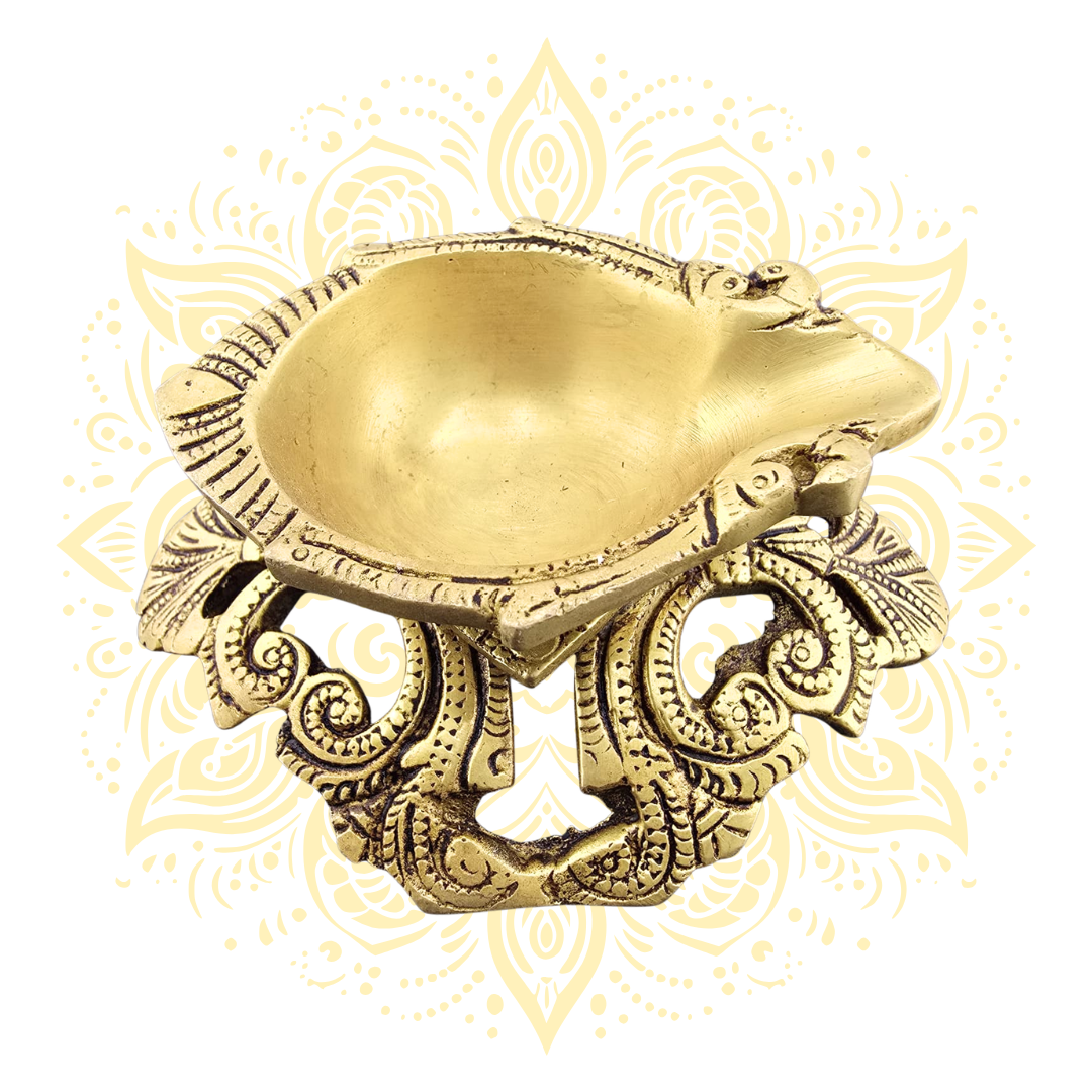 Brass Flower Diya Oil Lamp 5"