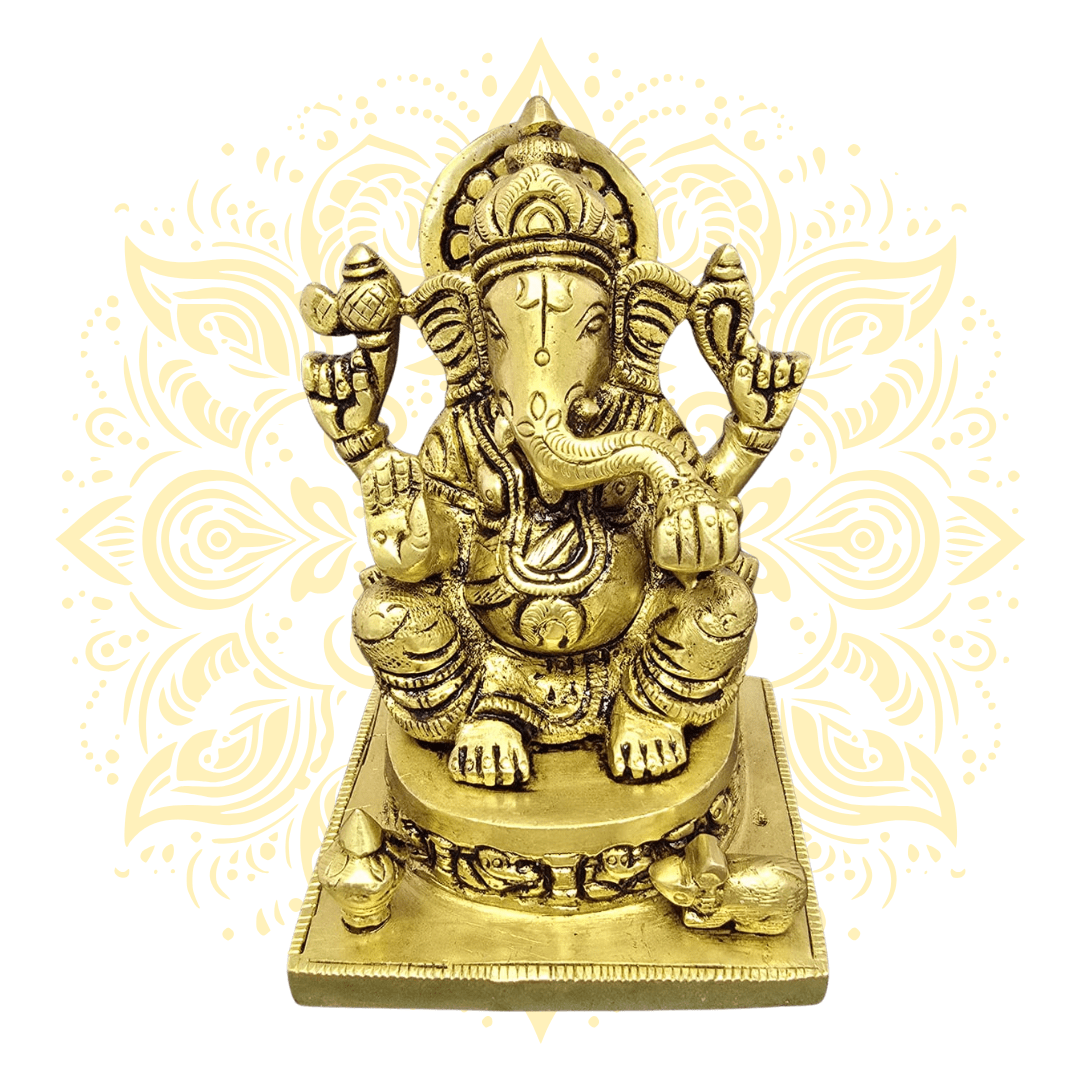 Brass Ganesh 4" - Matchless Gifts