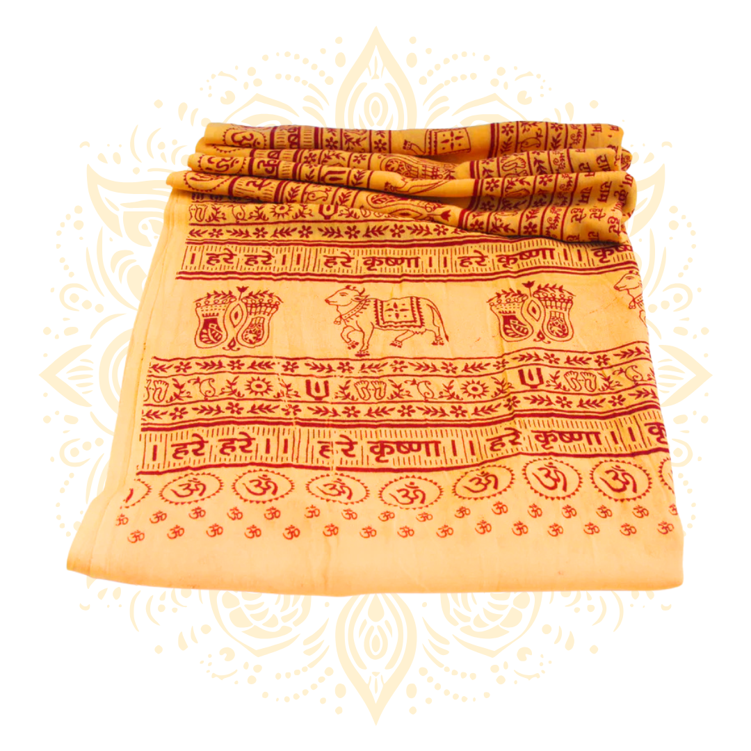 Printed Hare Krishna Cotton Chadar