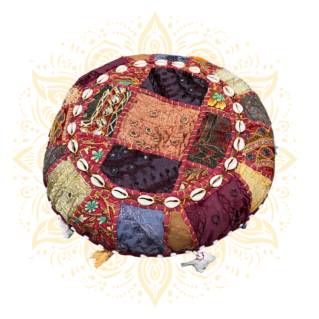 Meditiation Cushion w/ Cowrie Shell Accents