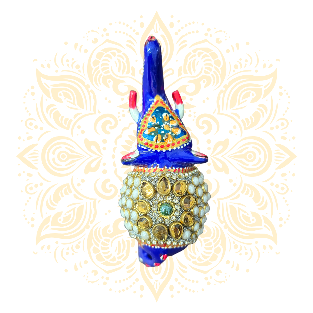 Meena Metal Elephant w/ Gems - Matchless Gifts