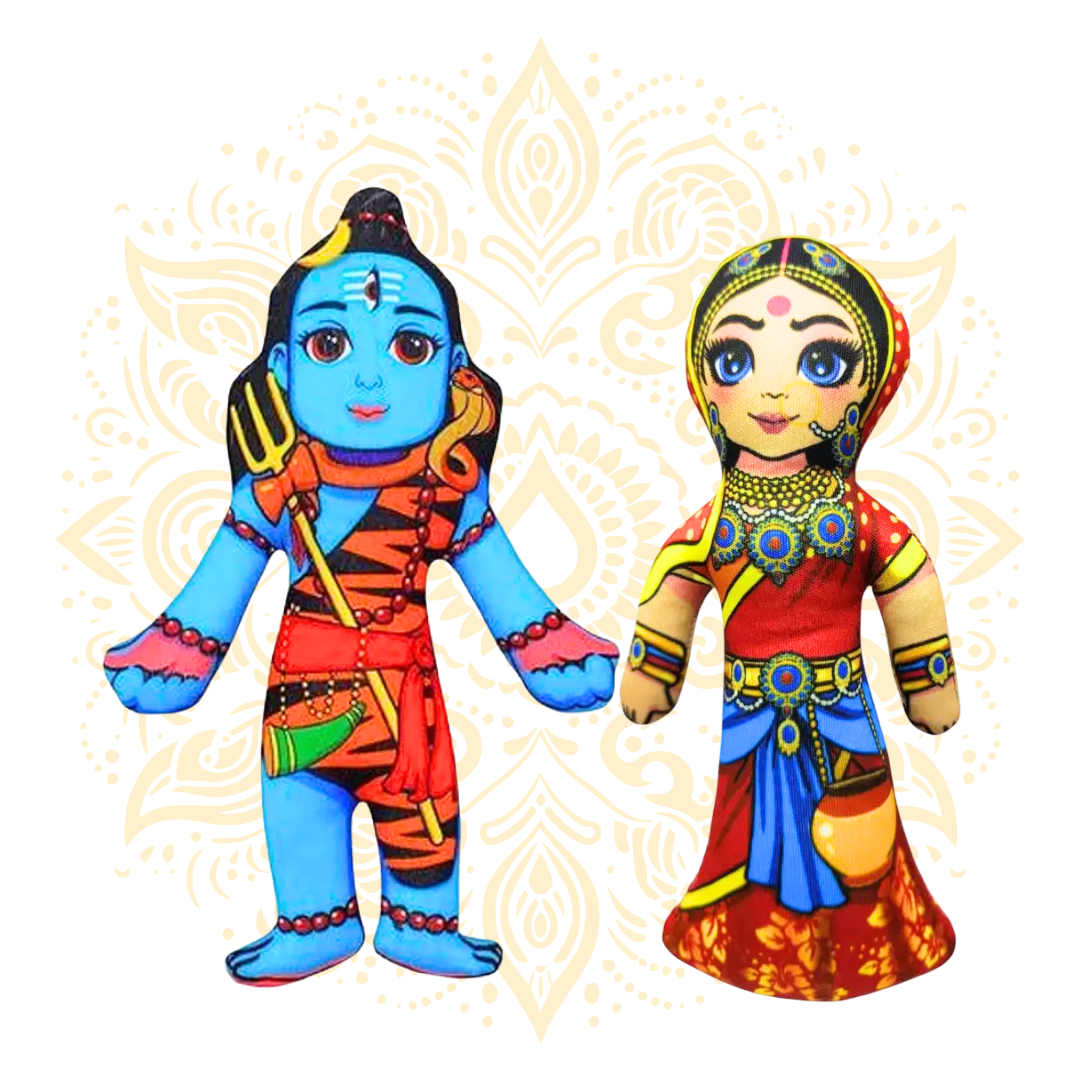 Shiva Parvati Cloth Doll Set 7” - Matchless Gifts