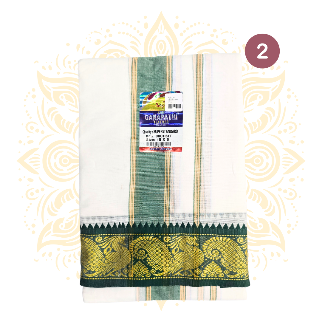 SGT 100% Cotton Traditional Dhoti Set 10 x 6