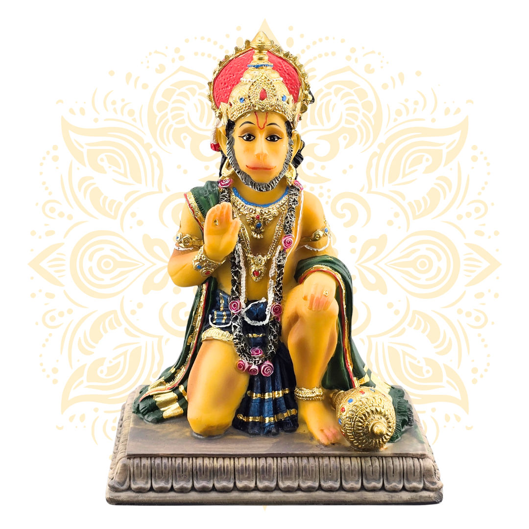 Polyresin Hanuman Sitting Statue 5”