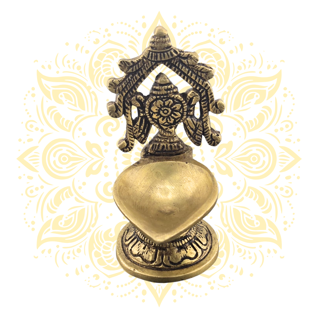Brass Shank Chakra Deepak 3.5"