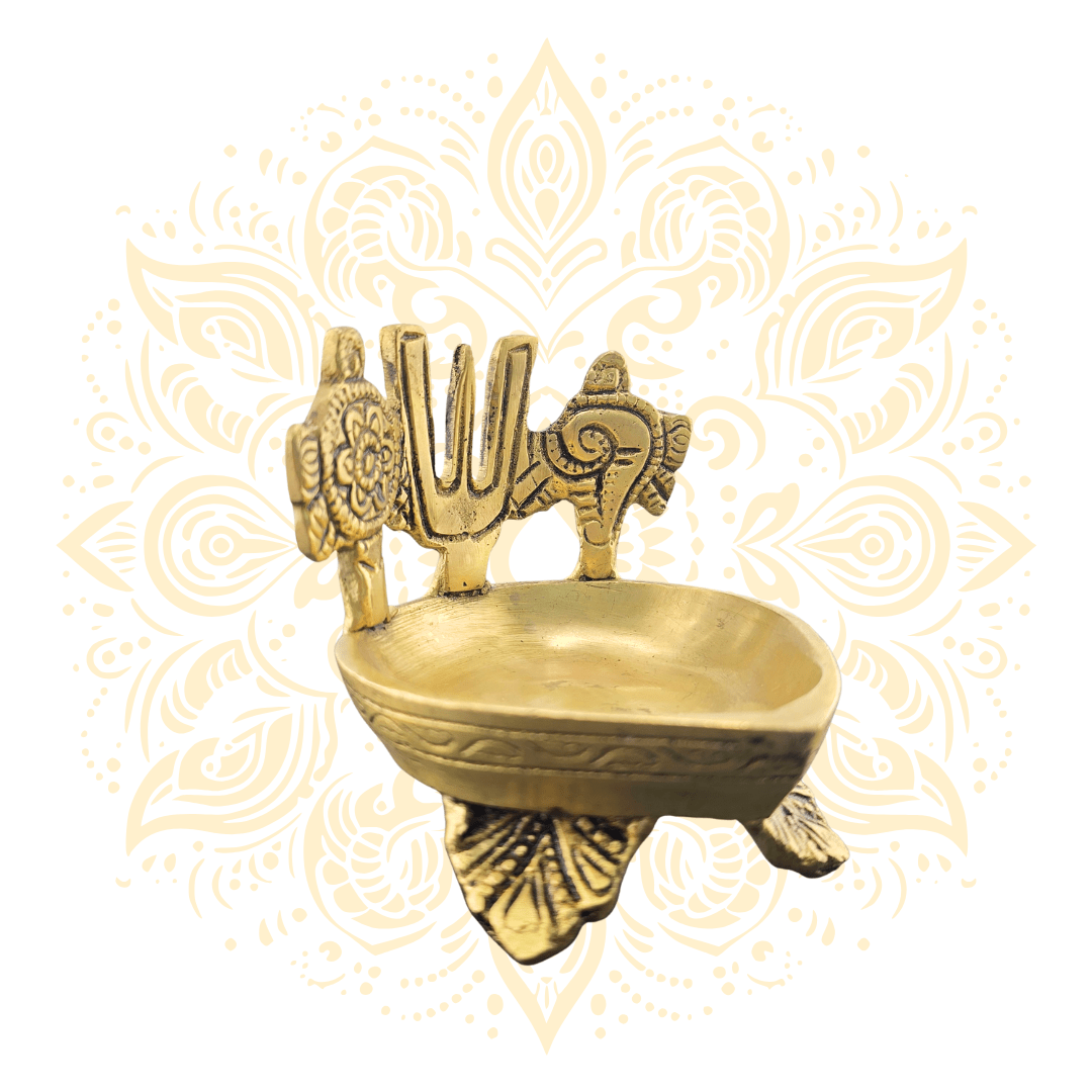Brass Shank Cakra Deepak 3" - Matchless Gifts