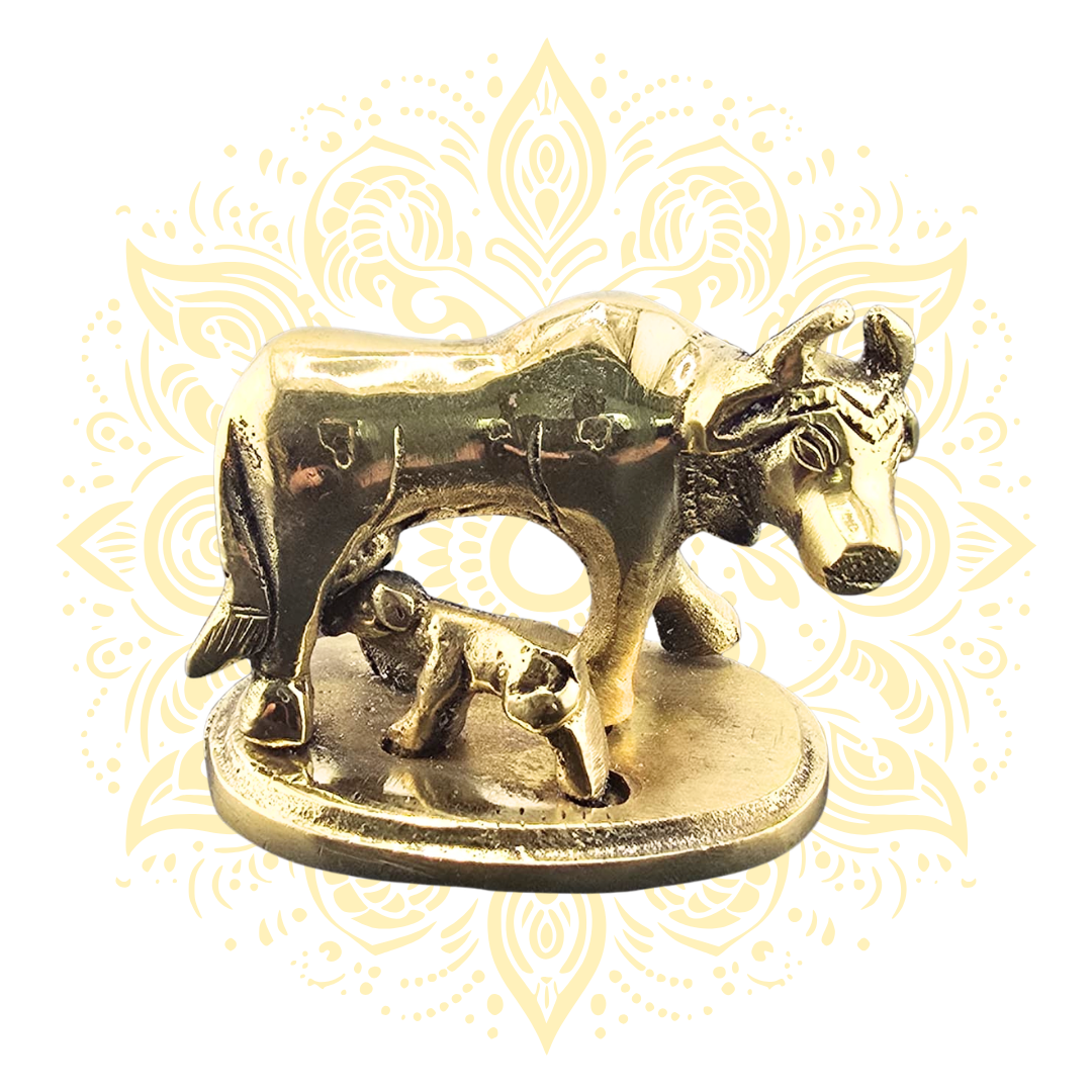 Brass 2" Cow with calf