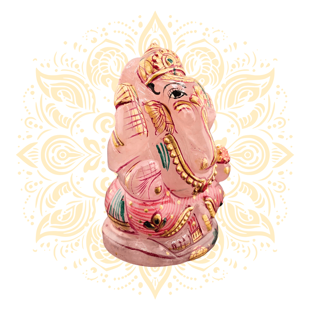 Gemstone Rose Quartz Ganesh - Matchless Gifts