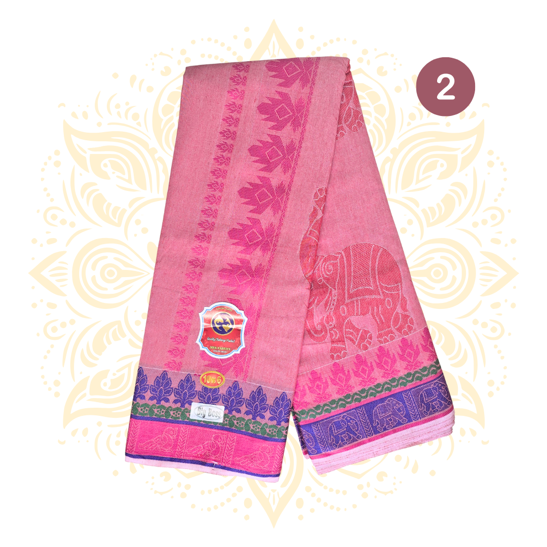 South Indian Colored Cotton Dhoti Set 10 x 6 - Matchless Gifts2