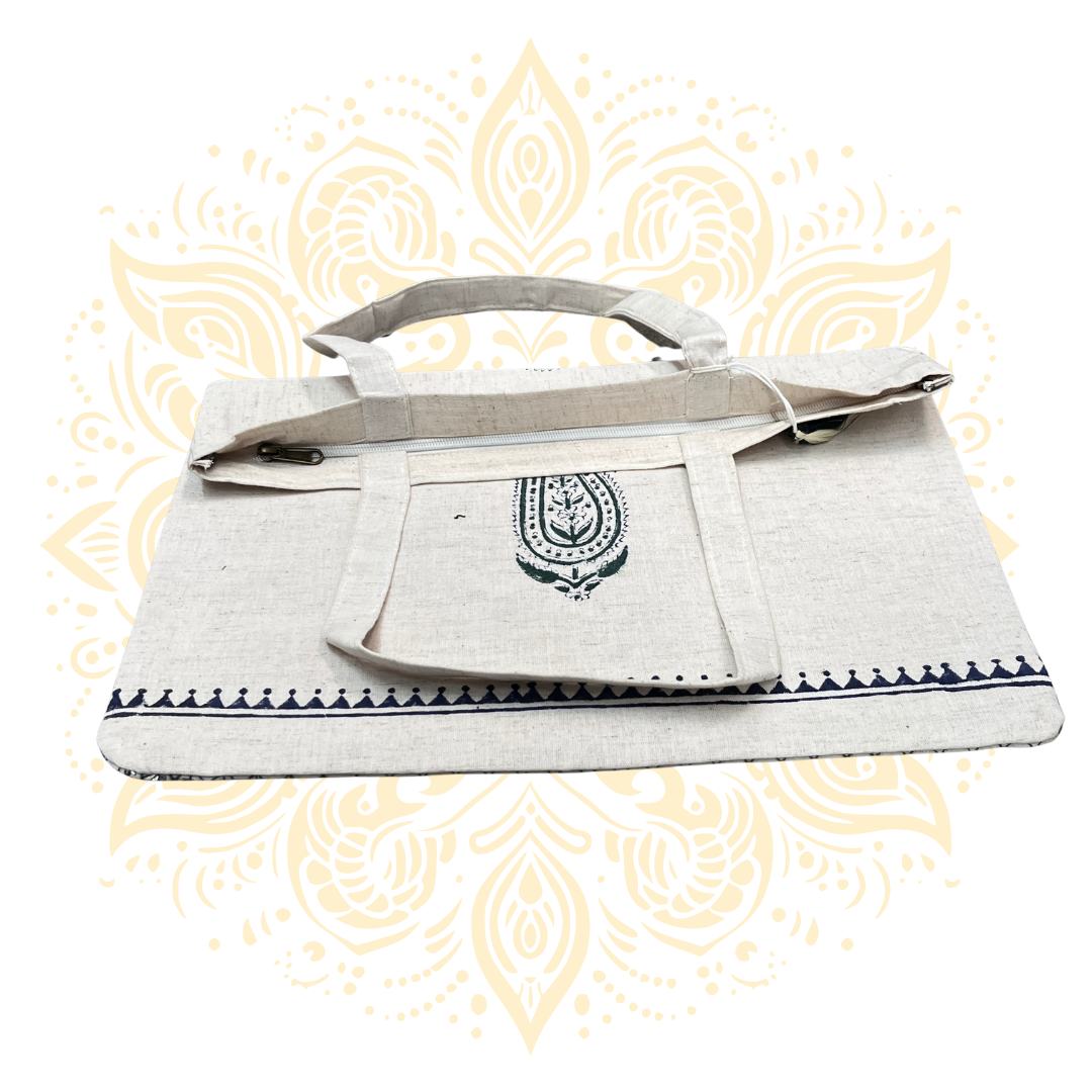 Block Print Cotton Messenger Bag w/ Zipper - Matchless Gifts22