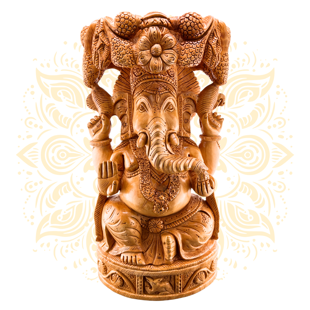 Hand Carved Wooden Ganesh Tree - Matchless Gifts