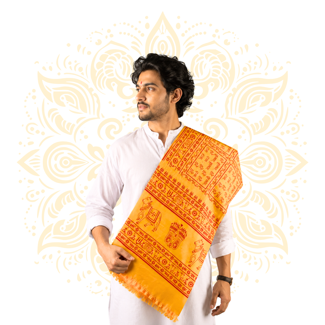 Printed Hare Krishna Cotton Chadar