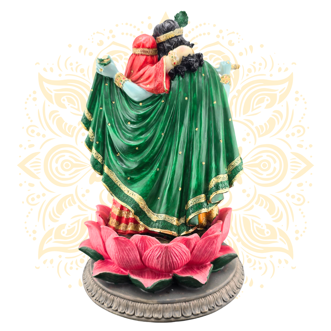 Polyresin Radha Krishna on Lotus 10" - Matchless Gifts