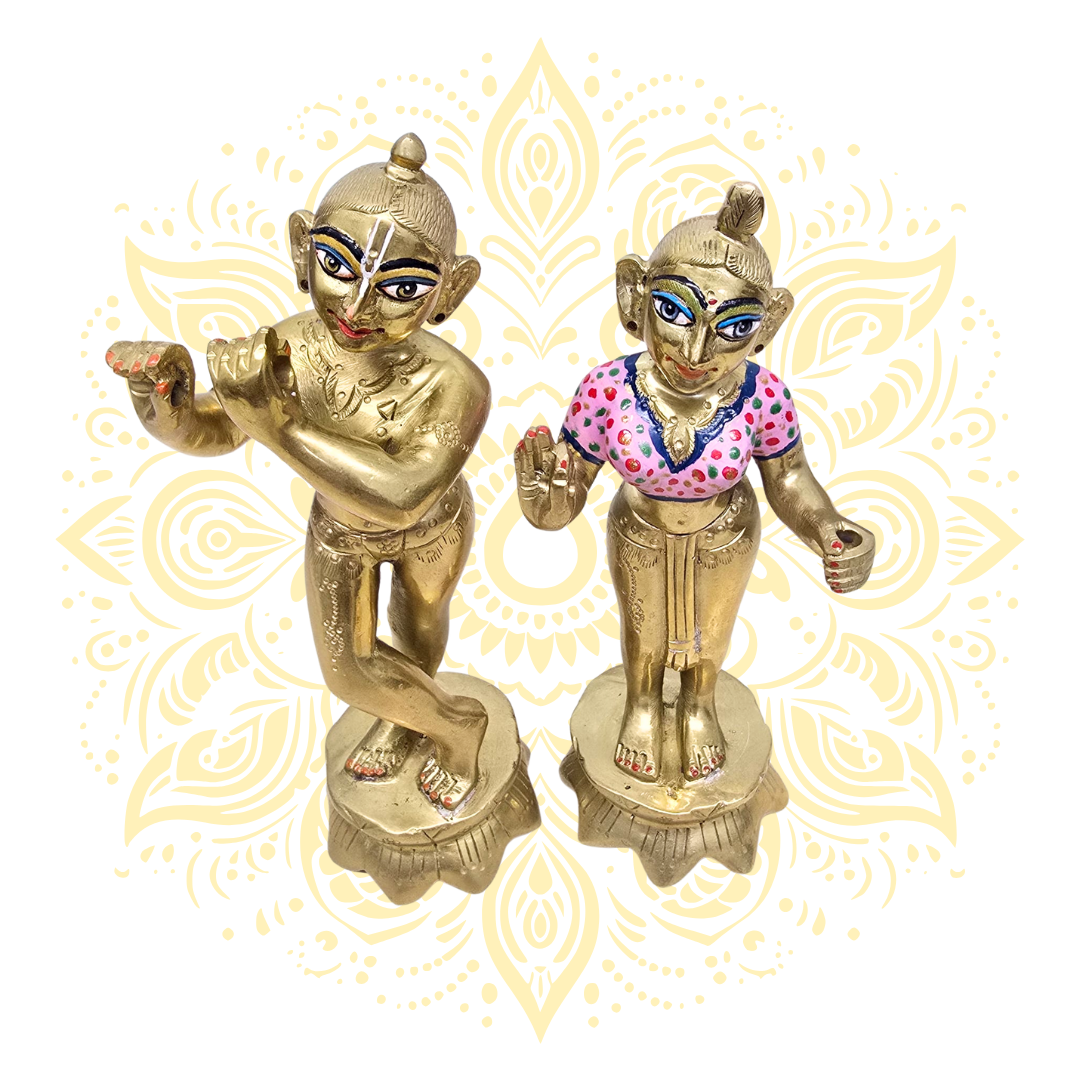 Radha Krishna Brass Murtis 7.5"