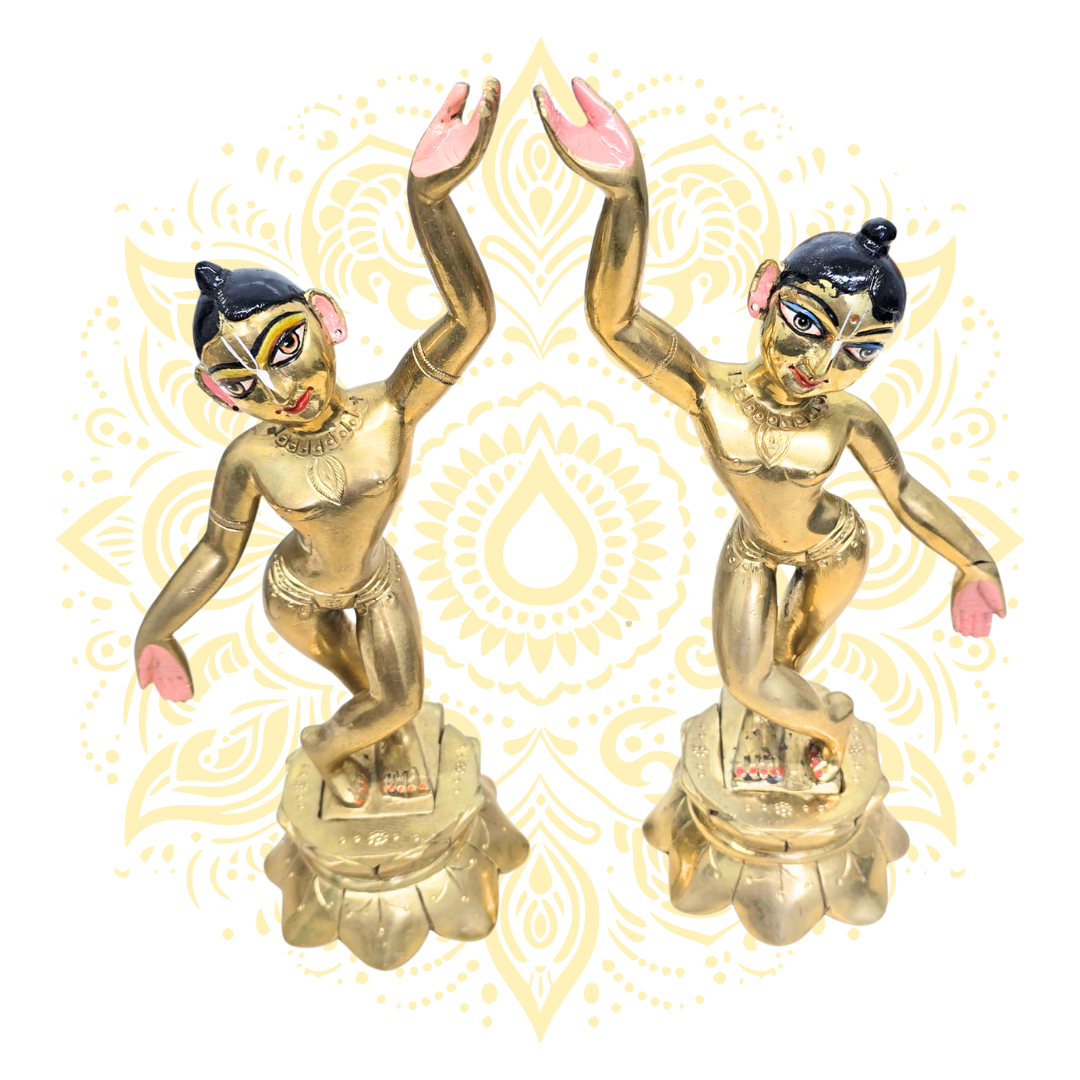 Gaura Nitai 11" Brass Murtis w/ Removable Bases