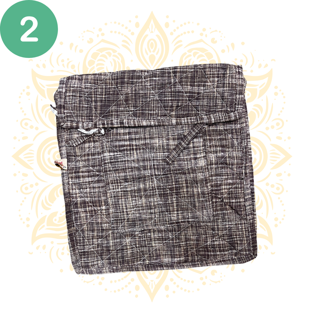 GK Khadi Shoulder Bag w/ Zipper Pocket | Handmade Cotton Crossbody Bag
