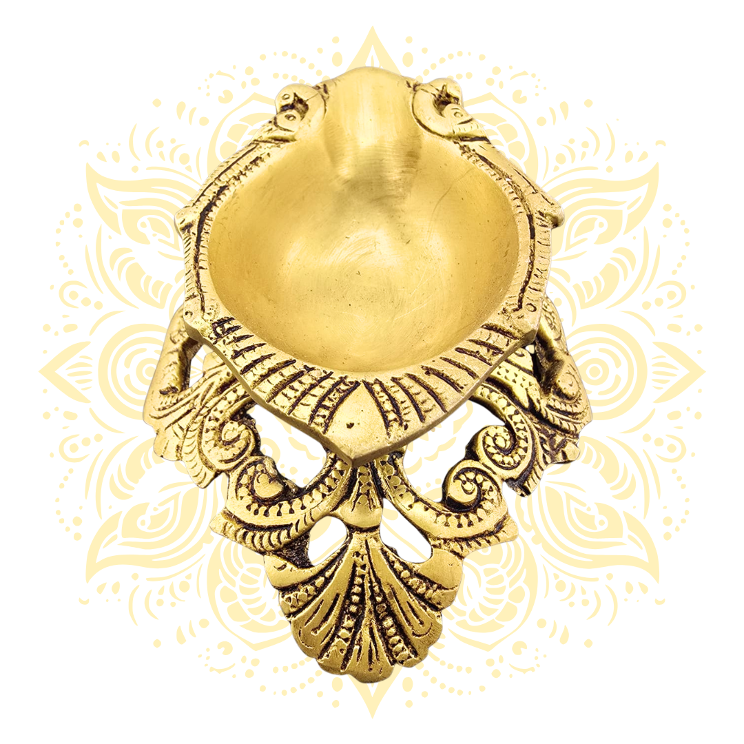 Brass Flower Diya Oil Lamp 5"