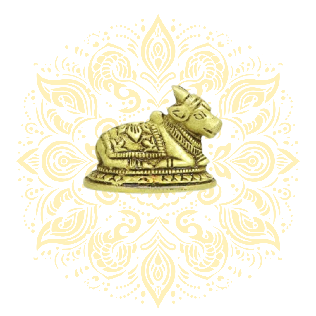 Nandi 1.5" x 2" Brass Murti