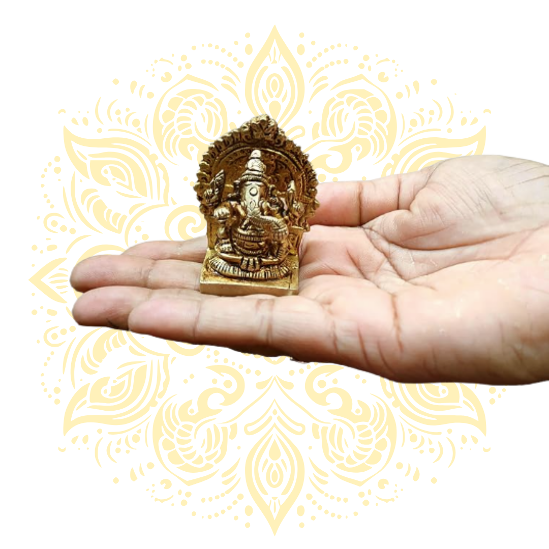 Ganesh 2" Brass Murti with Decorative Arch