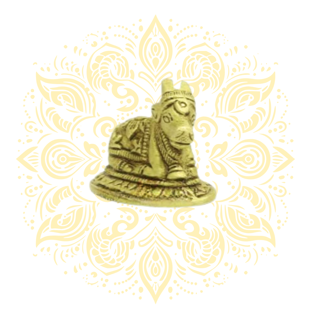 Nandi 1.5" x 2" Brass Murti
