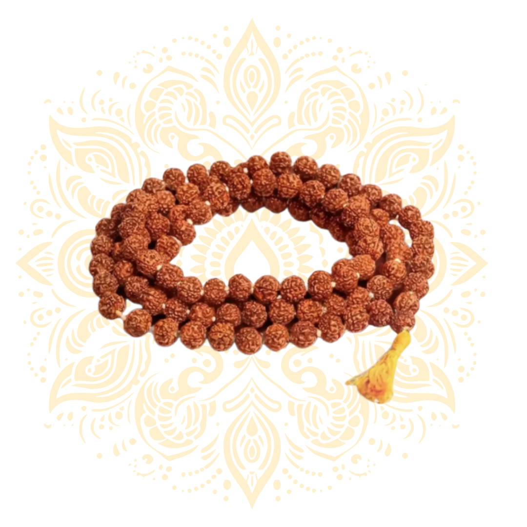 5 Mukhi Rudraksha Mala Necklace 16.5”