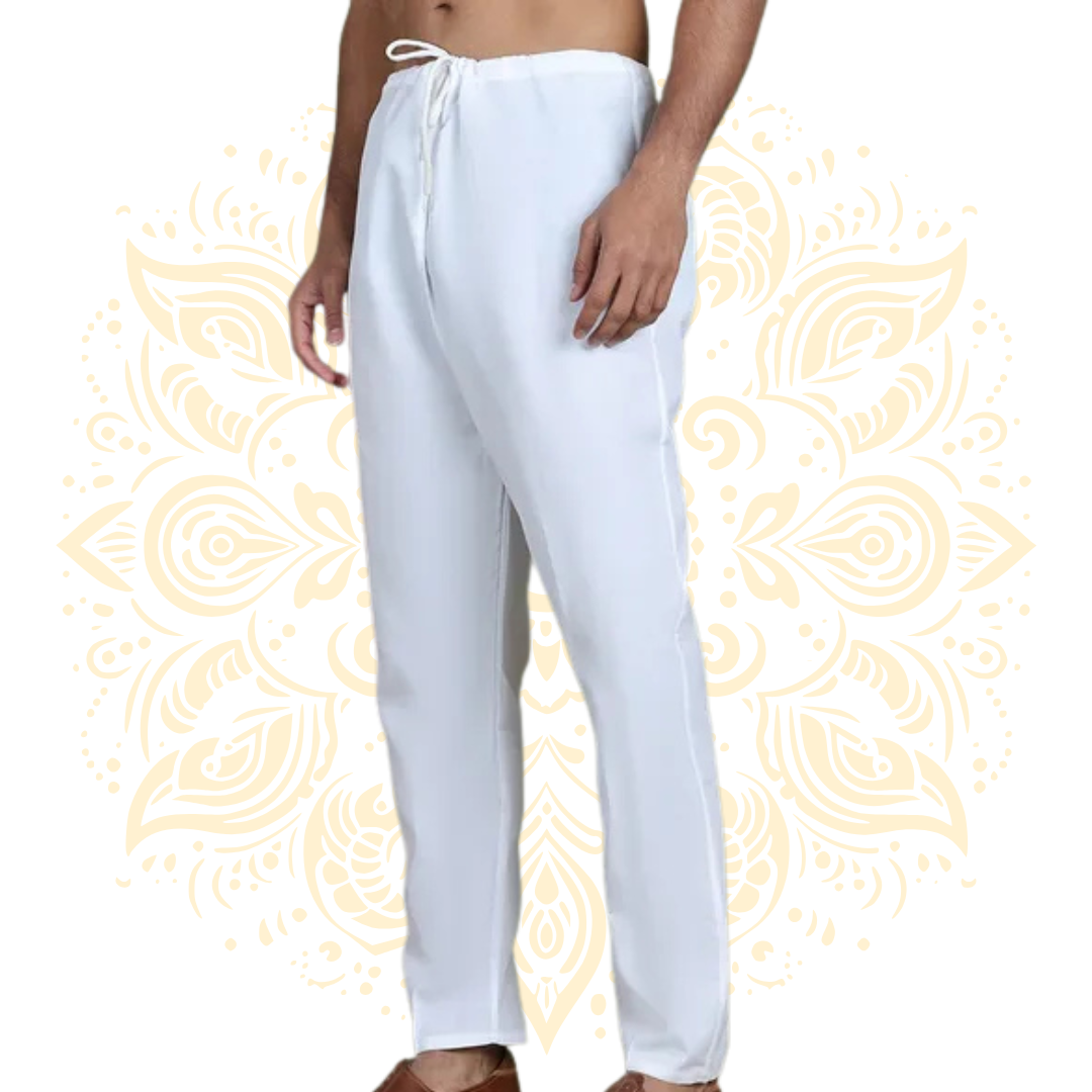 White Men's Trousers | Traditional Comfortable Pants