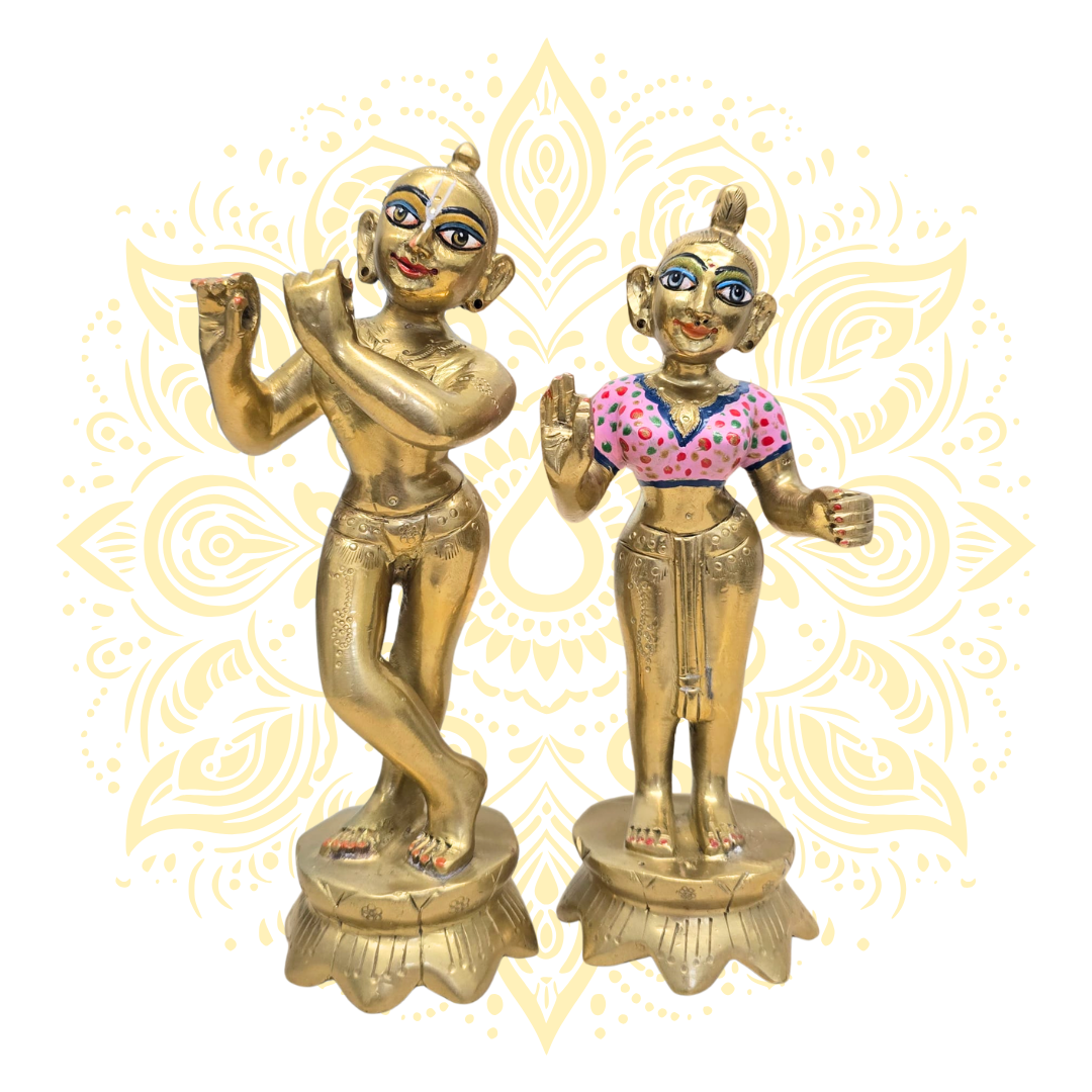 Radha Krishna Brass Murtis 7.5"