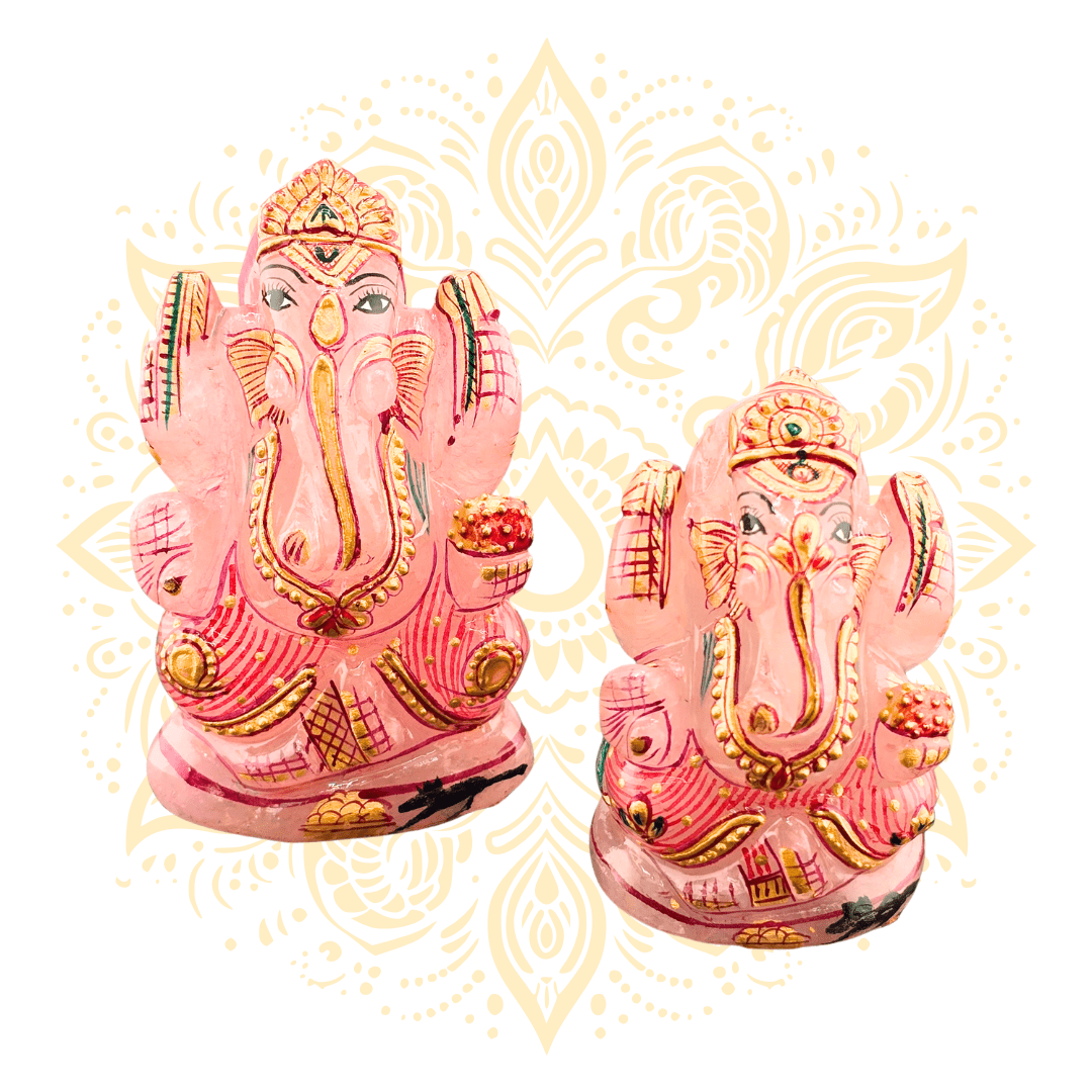 Gemstone Rose Quartz Ganesh - Matchless Gifts