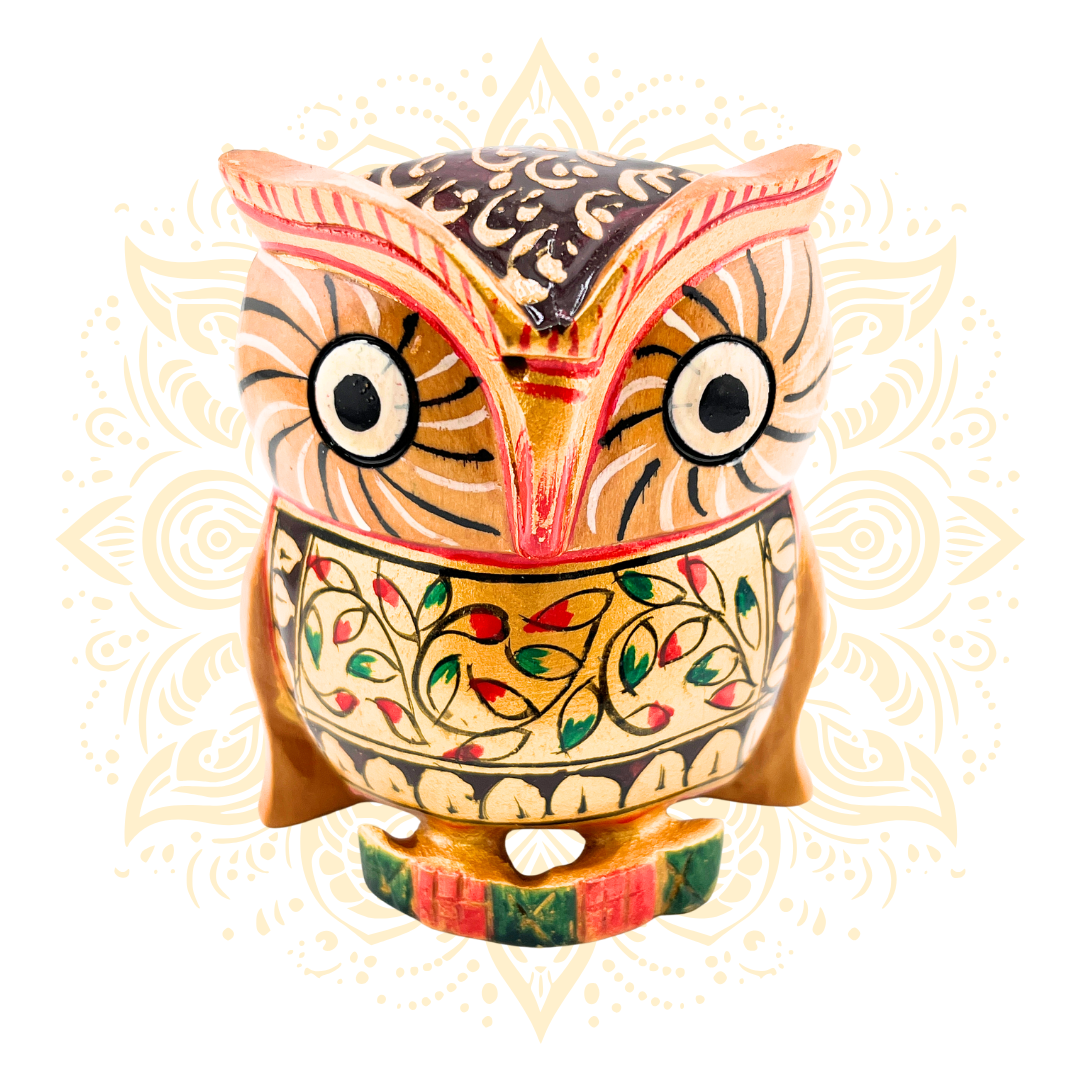 Wooden Painted Owl