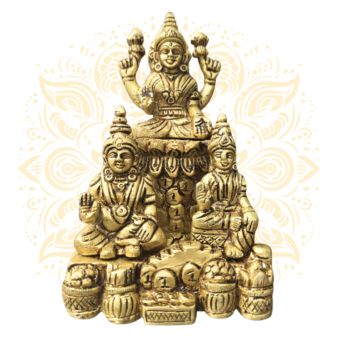 Brass Kubera Lakshmi Statue 6
