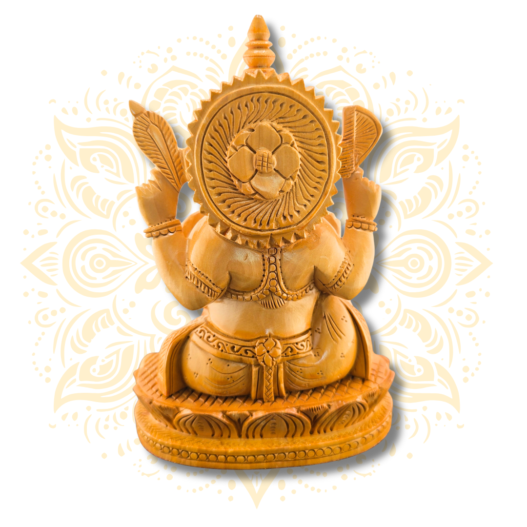 Wooden Ganesh Fine 8"