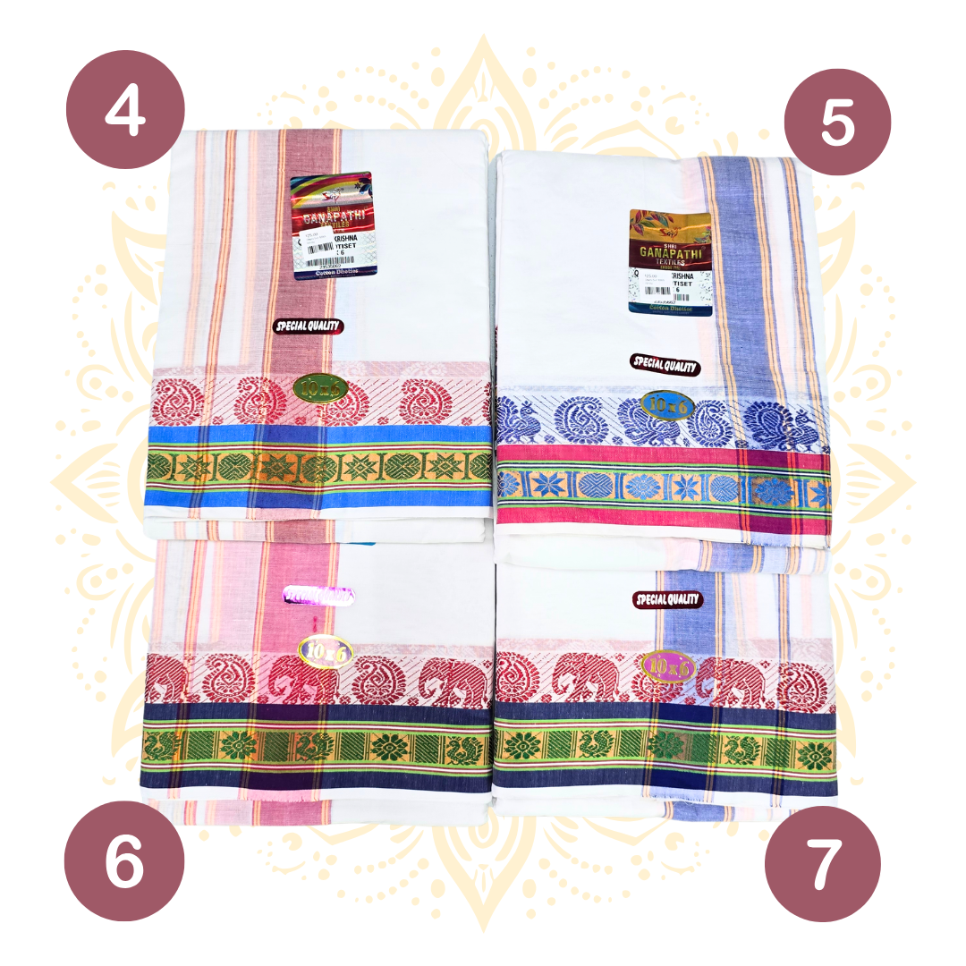 SGT 100% Cotton Traditional Dhoti Set 10 x 6