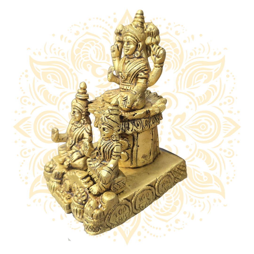 Brass Kubera Lakshmi Statue 6