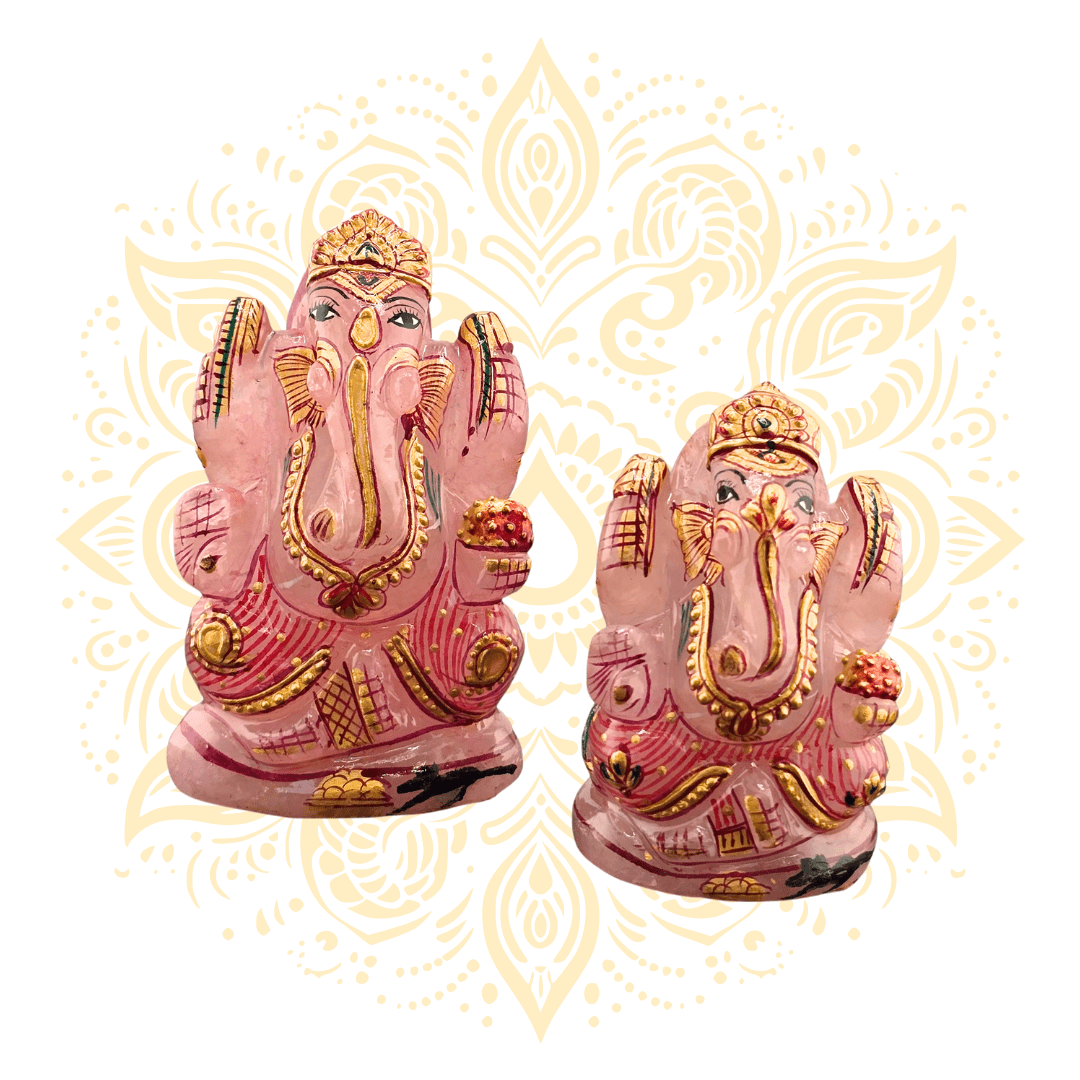 Gemstone Rose Quartz Ganesh - Matchless Gifts
