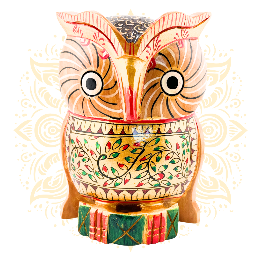Wooden Painted Owl