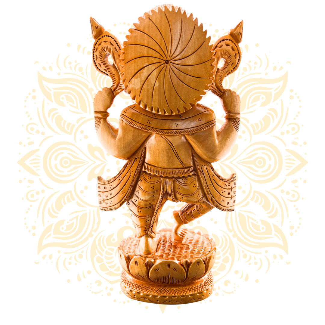 Hand Carved Wooden Dancing Ganesh Statue – Lord Ganesh Nataraja - Matchless Gifts5