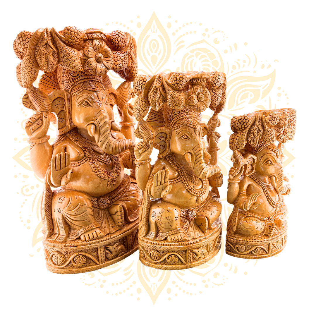Hand Carved Wooden Ganesh Tree - Matchless Gifts