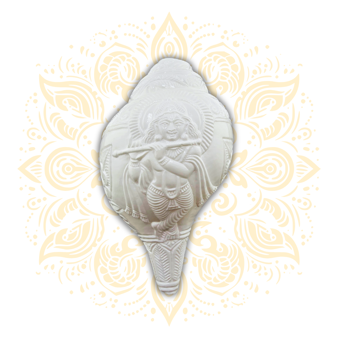 Carved Deity Blowing Conch