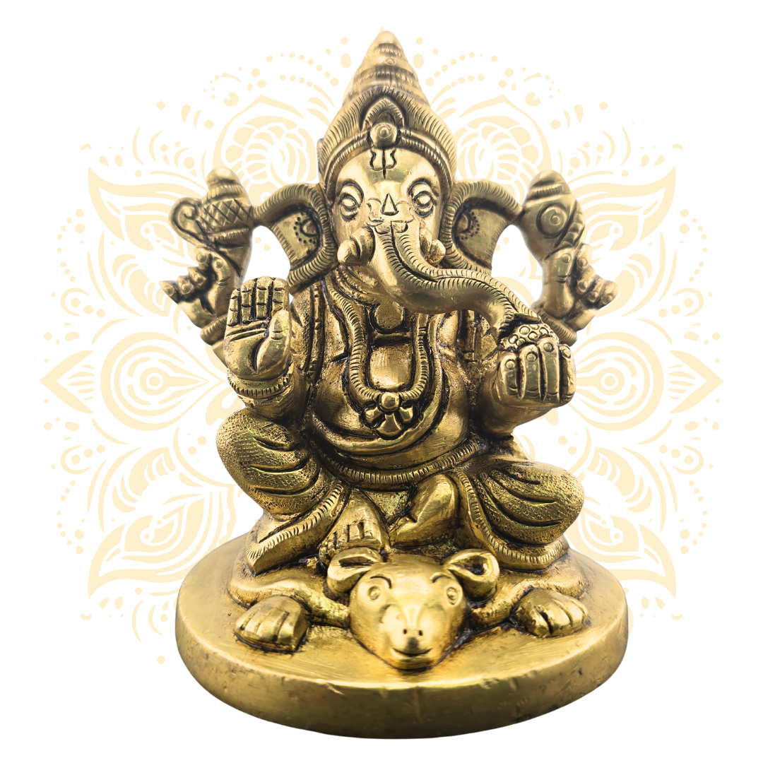 Brass Ganesh Statue 4”
