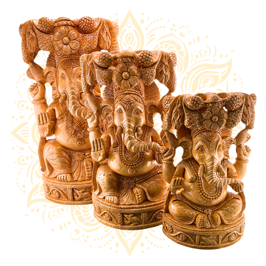 Hand Carved Wooden Ganesh Tree - Matchless Gifts