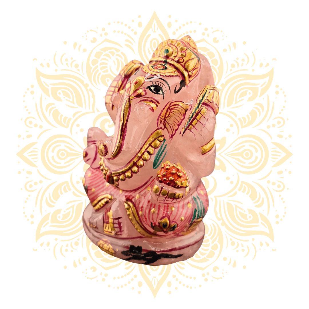 Gemstone Rose Quartz Ganesh - Matchless Gifts