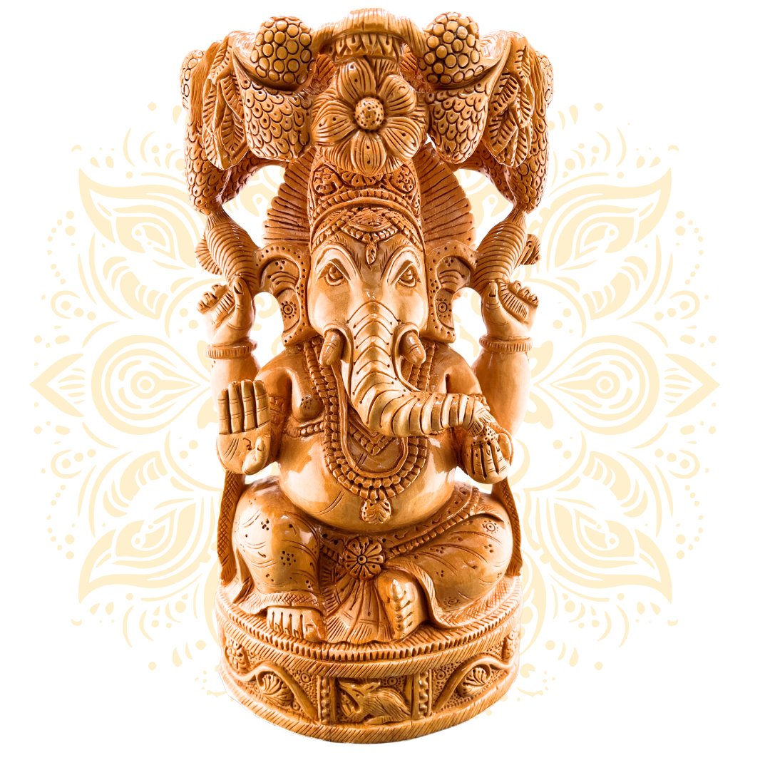 Hand Carved Wooden Ganesh Tree - Matchless Gifts