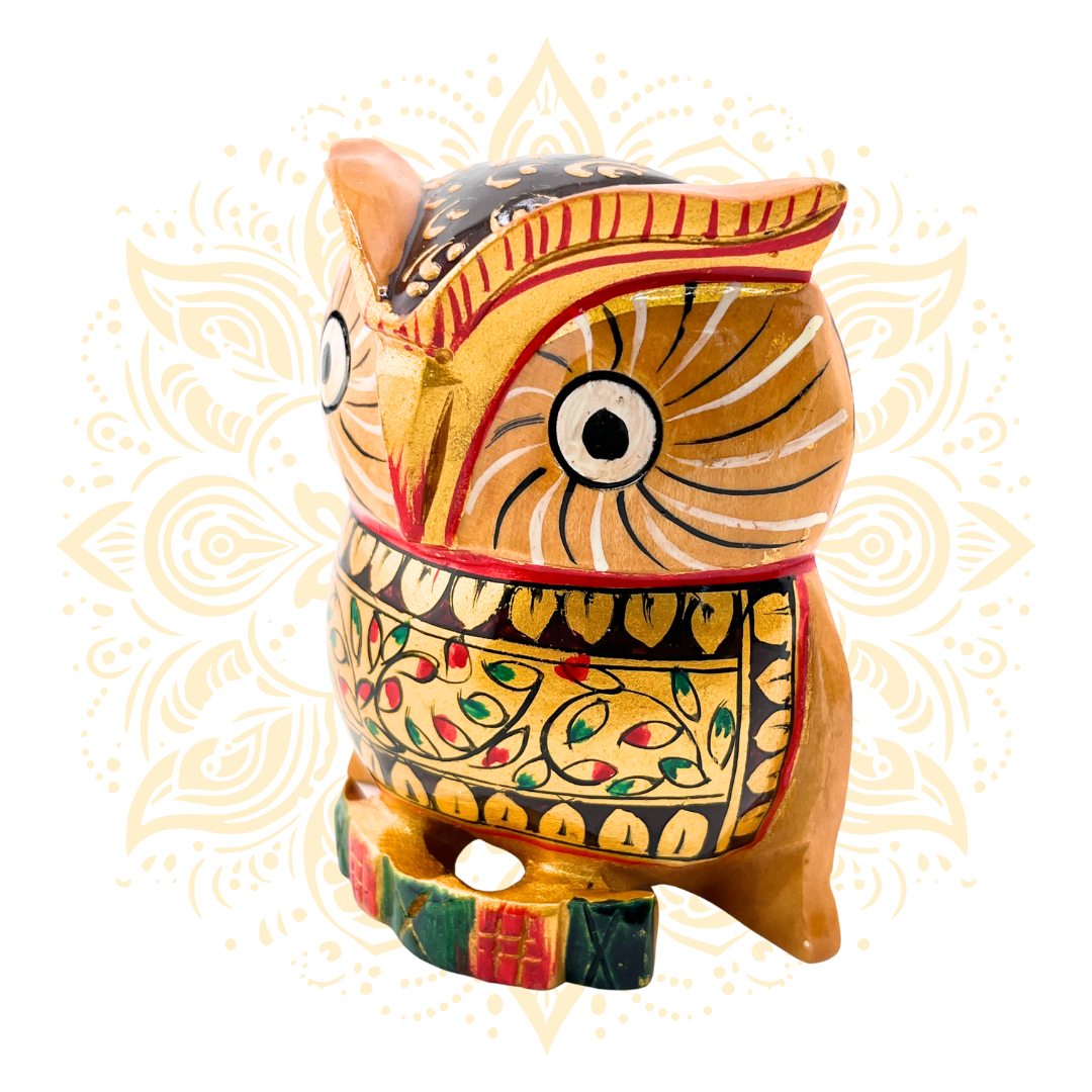 Wooden Painted Owl