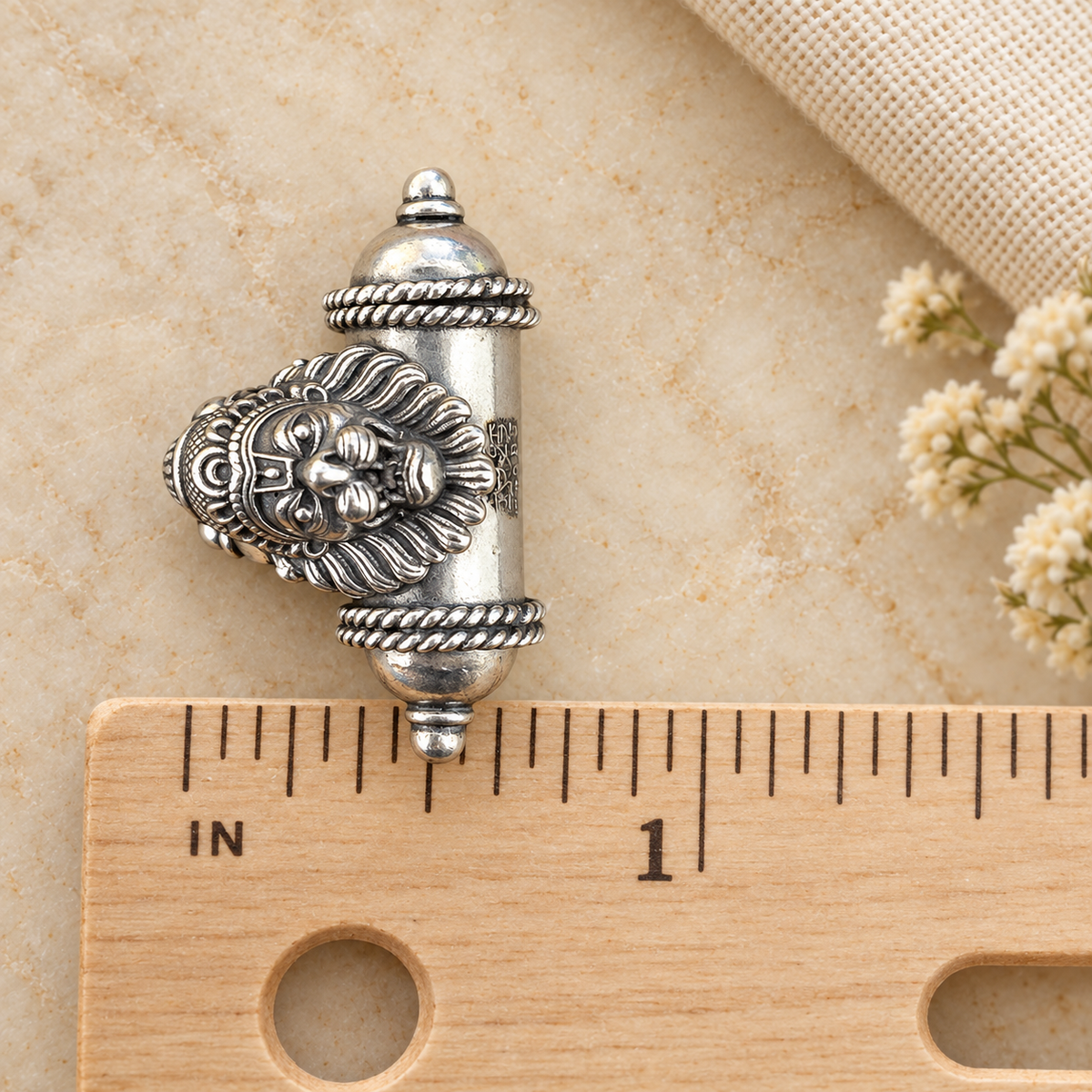 925 Sterling Silver Narasimha Kavach Head – Two Sizes