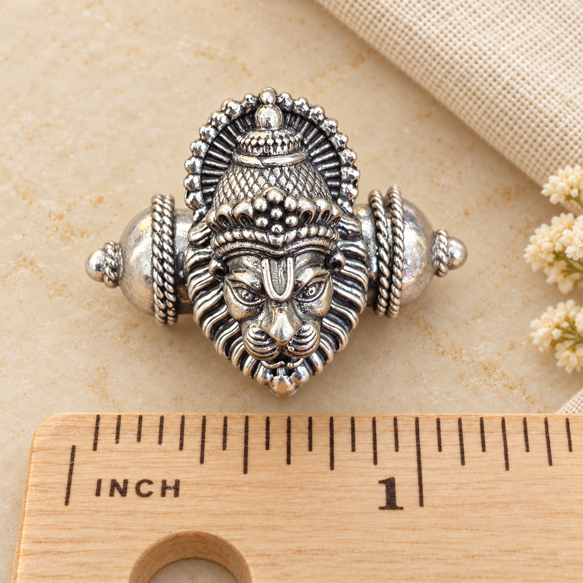 925 Sterling Silver Narasimha Kavach Head – Two Sizes