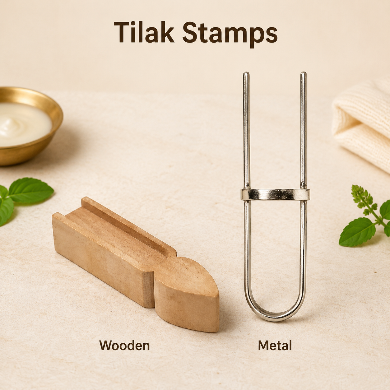 Vaishnava Tilak Stamp | Natural Wood or Metal