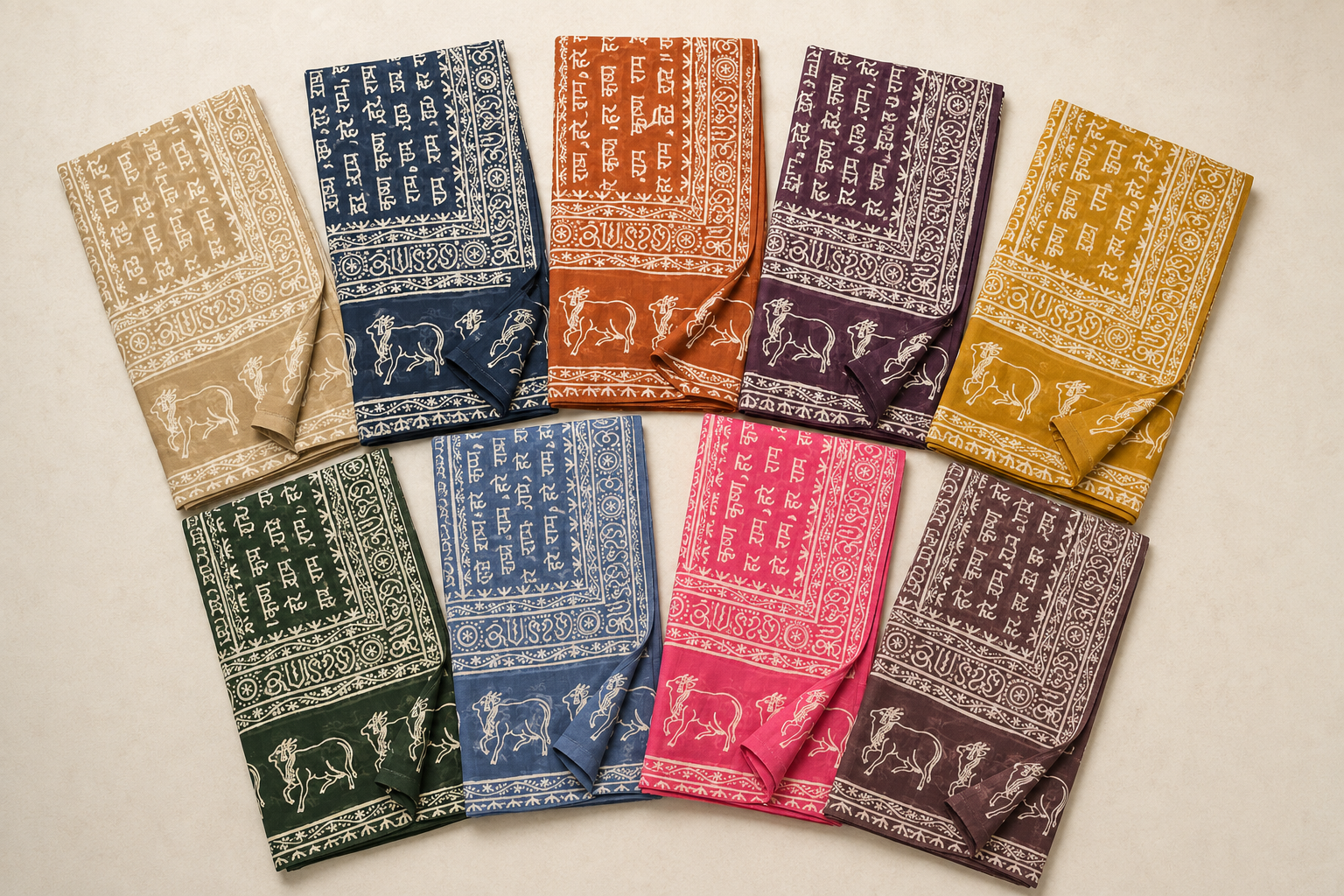 Harinam Cow Print Cotton Chadar | Assorted Colors