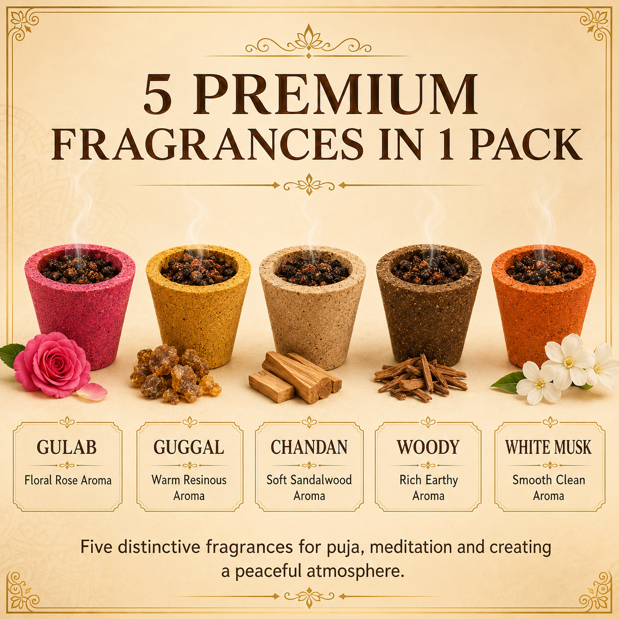 Panch Tatva 5-in-1 Premium Dhoop Cups 300g