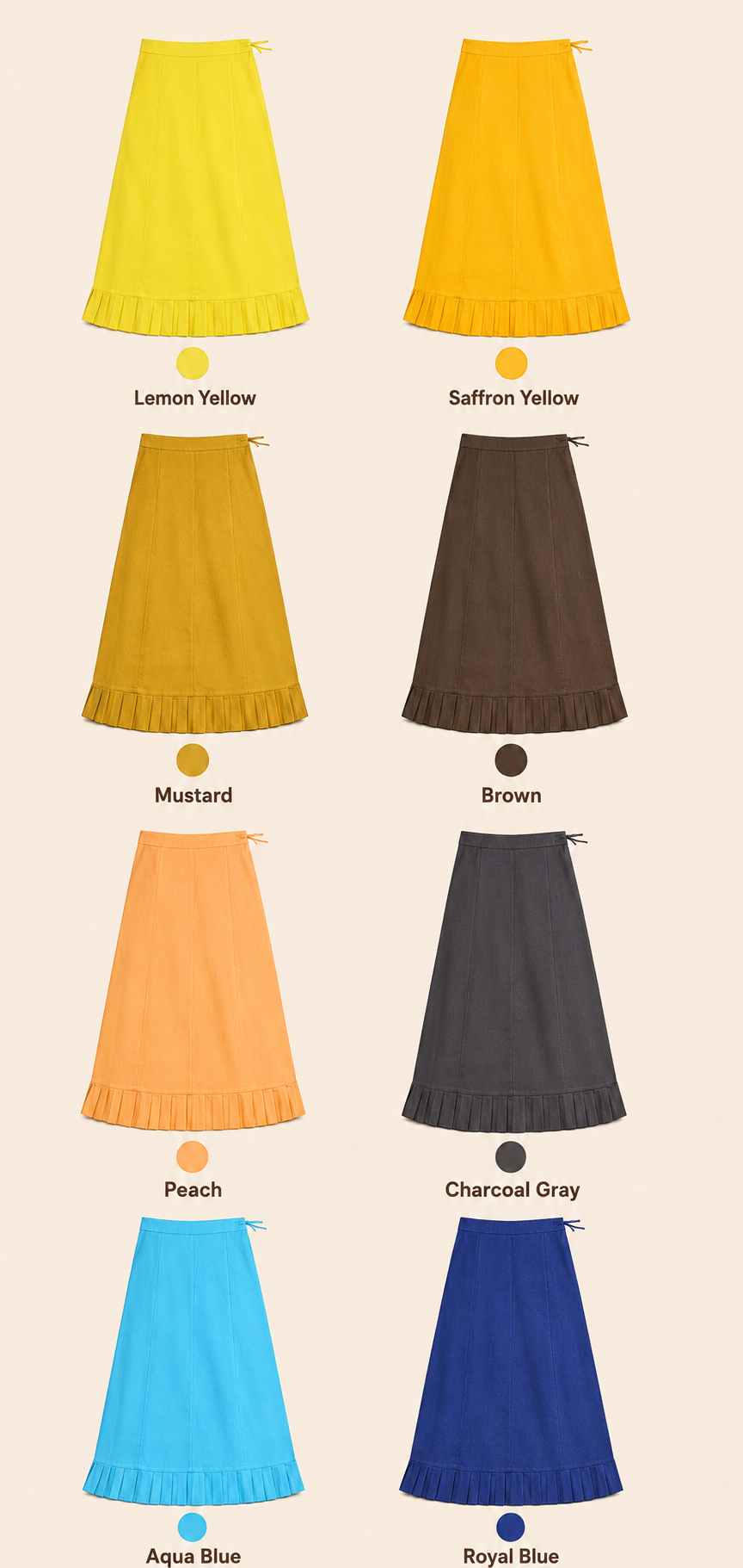100% Cotton A-Line Saree Petticoat w/ Ruffle