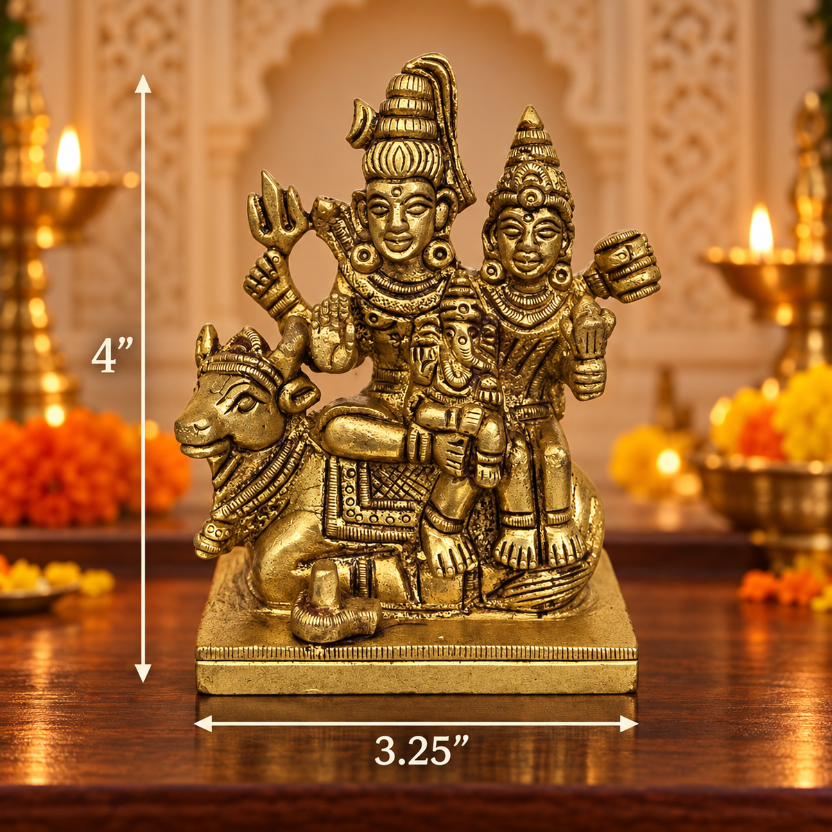 Brass Shiva Family 4"